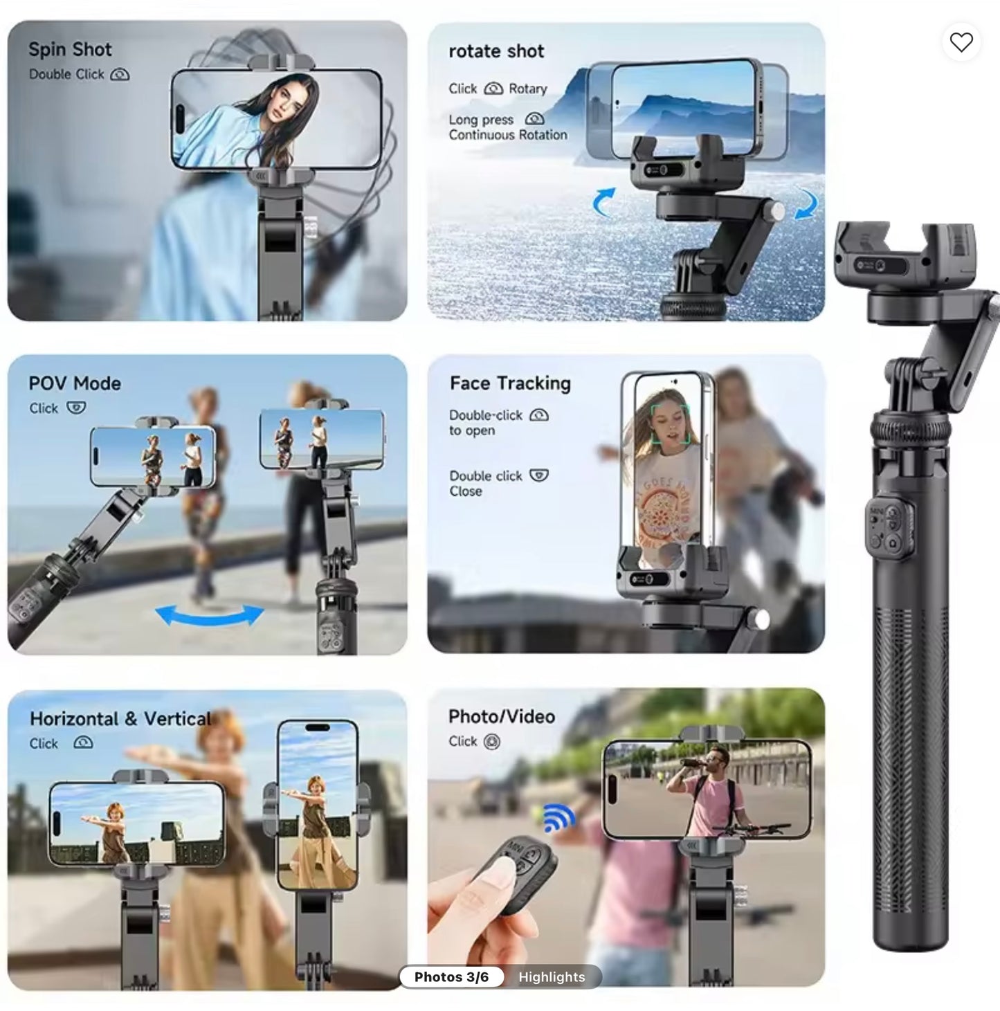 C16 - Nordic Smarts - AI Face Tracking Tripod – Perfekt for YouTube,TikTok & Reels (Kopi)