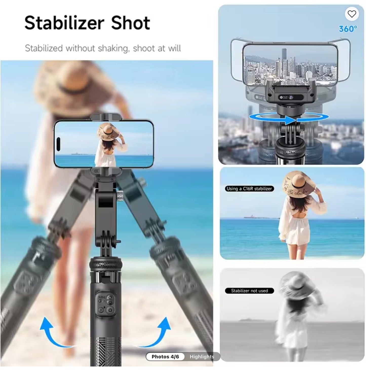 C16 - Nordic Smarts - AI Face Tracking Tripod – Perfekt for YouTube,TikTok & Reels (Kopi)