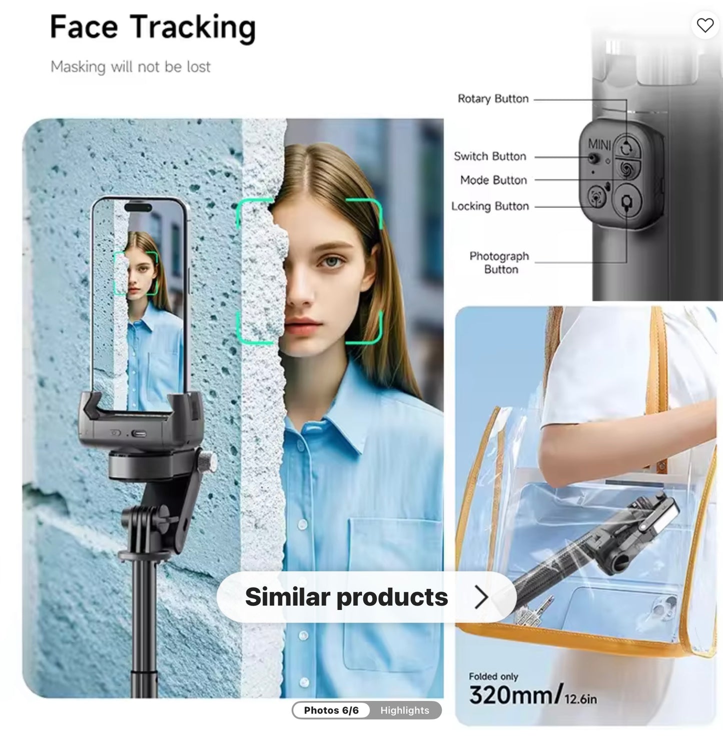 C16 - Nordic Smarts - AI Face Tracking Tripod – Perfekt for YouTube,TikTok & Reels (Kopi)